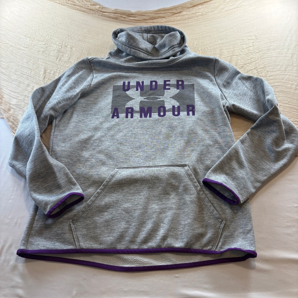Under Armour Cold Gear Storm Womens Gray Long Sleeve Mock Neck Pullover Sz M